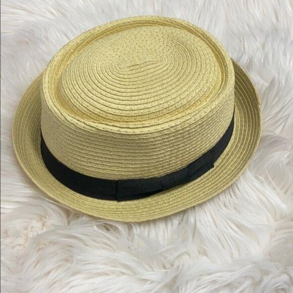 Natural Color Black Ribbon Detail Hat - Picture 2 of 5